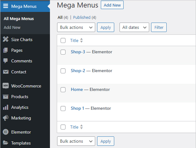 Adding Mega Menu